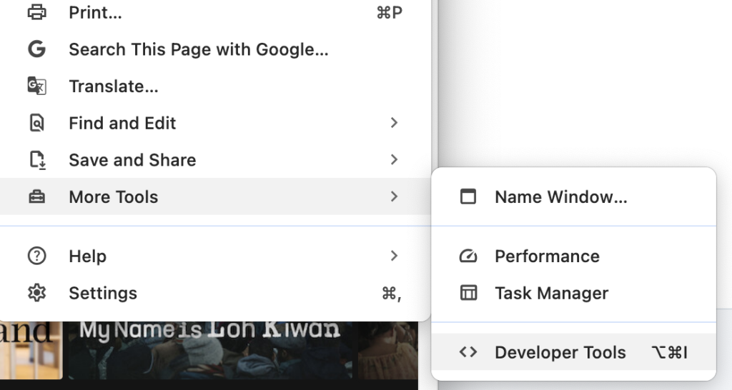 Google Chrome-Entwicklertools