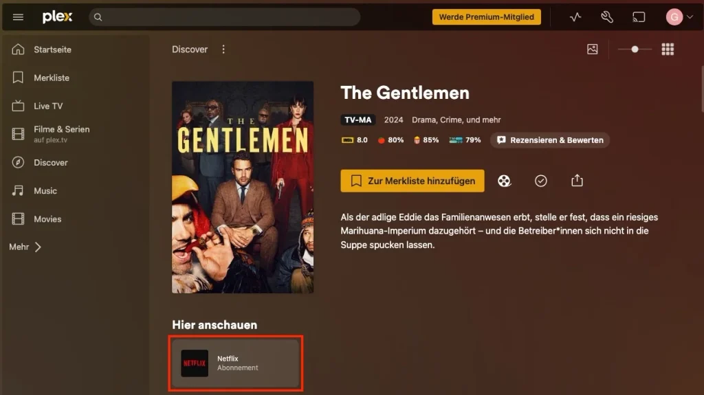Netflix-Titel auf Plex abspielen