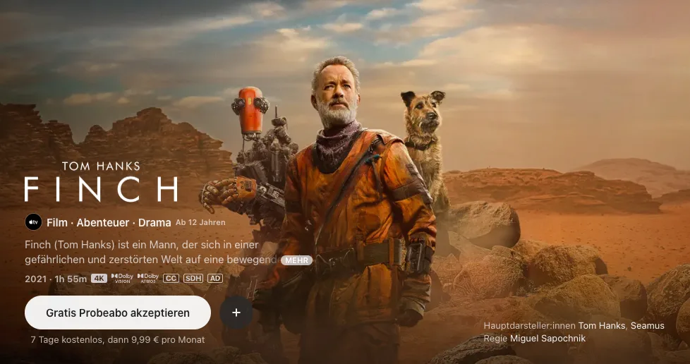 Die besten Filme auf Apple TV: Finch