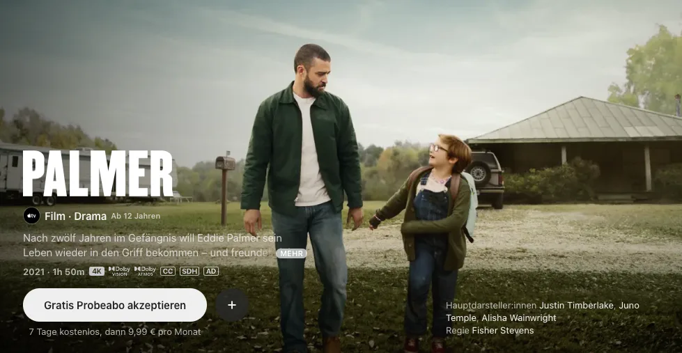Die besten Filme auf Apple TV: Palmer