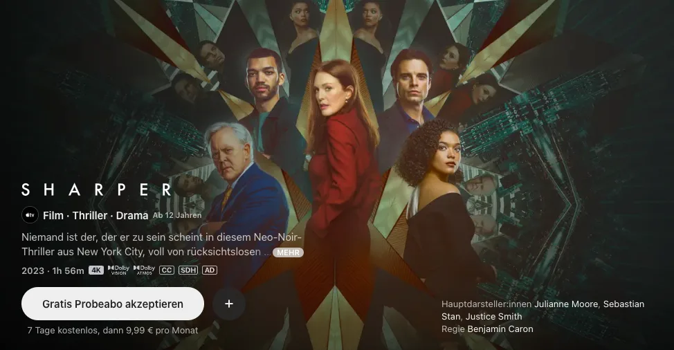 Die besten Filme auf Apple TV: Sharper