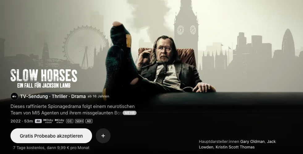 Die besten Apple TV-Serien: Slow Horses &ndash; Ein Fall f&uuml;r Jackson Lamb