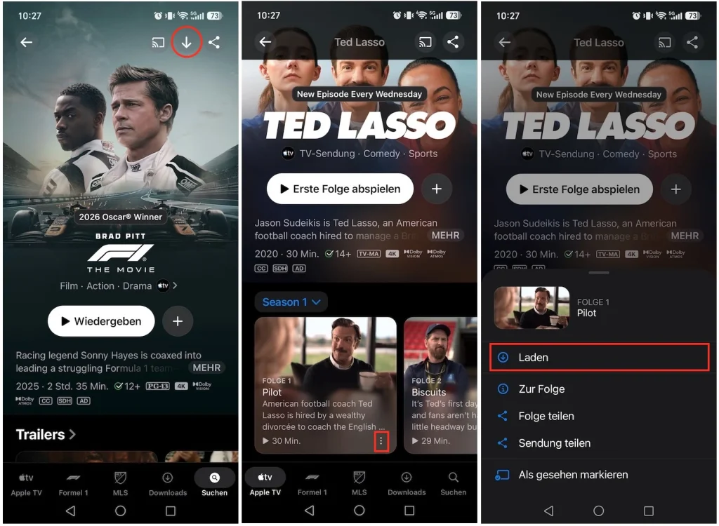 Apple TV Filme und Serien herunterladen