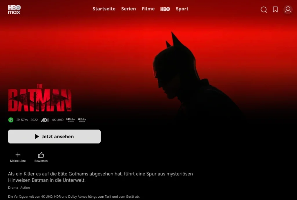 4K-Filme auf HBO Max: The Batman