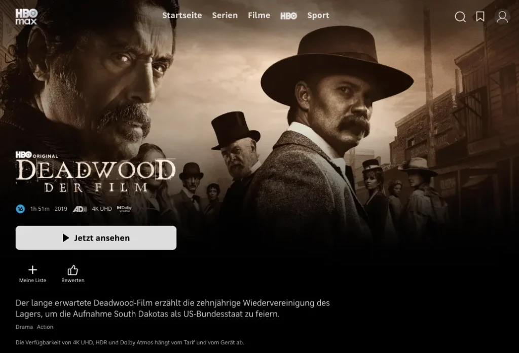 4K-Filme auf HBO Max: Deadwood - Der Film