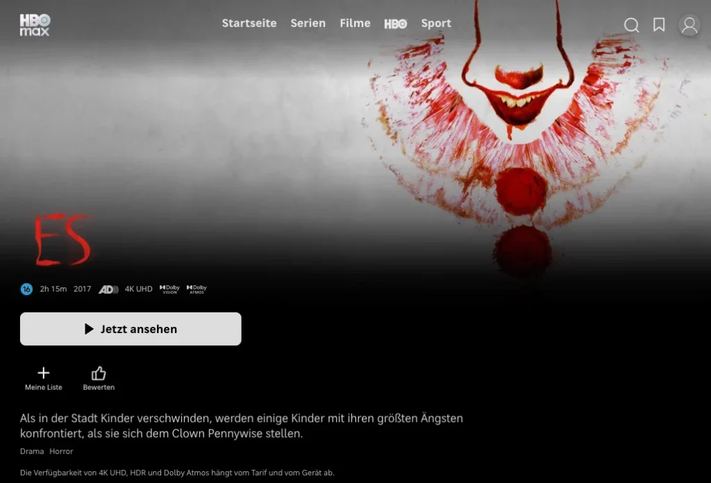 4K-Filme auf HBO Max: ES