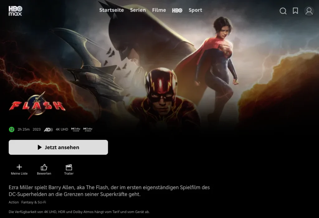 4K-Filme auf HBO Max: The Flash