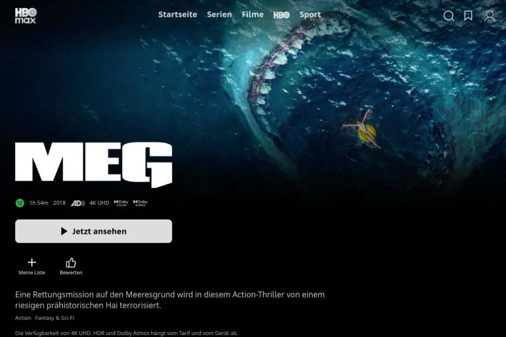 4K-Filme auf HBO Max: The Meg