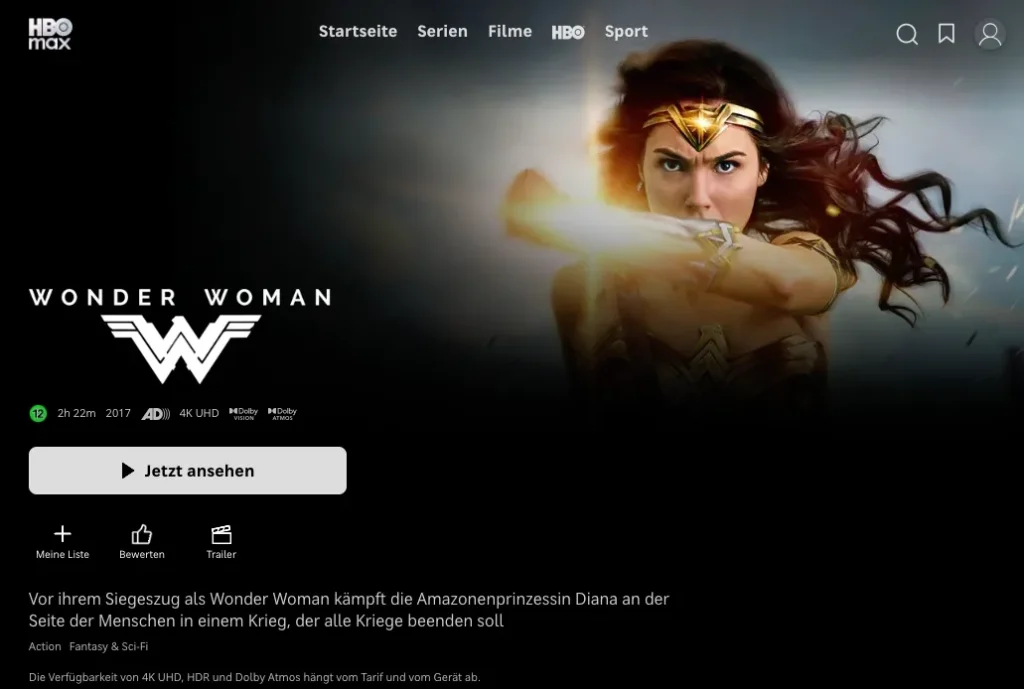 4K-Filme auf HBO Max: Wonder Woman