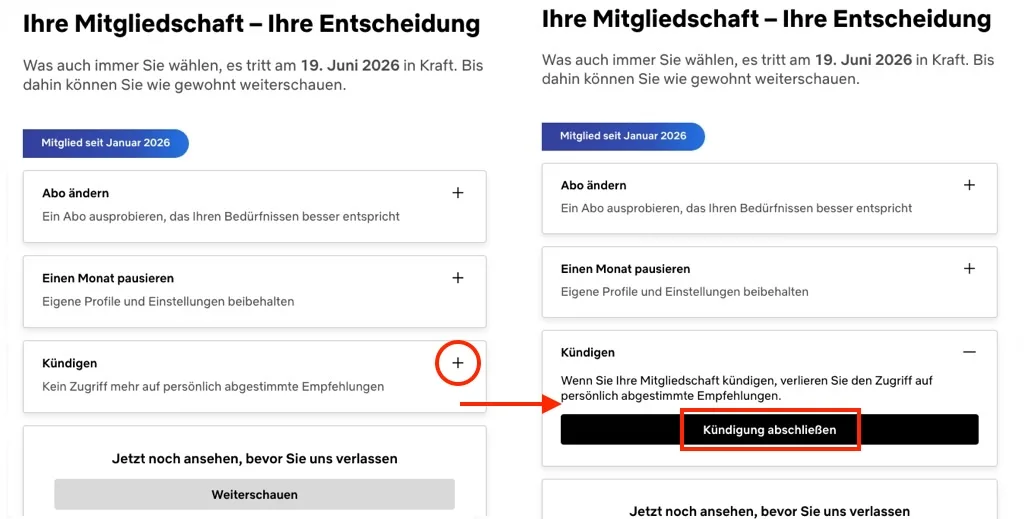 Netflix-Mitgliedschaft kündigen
