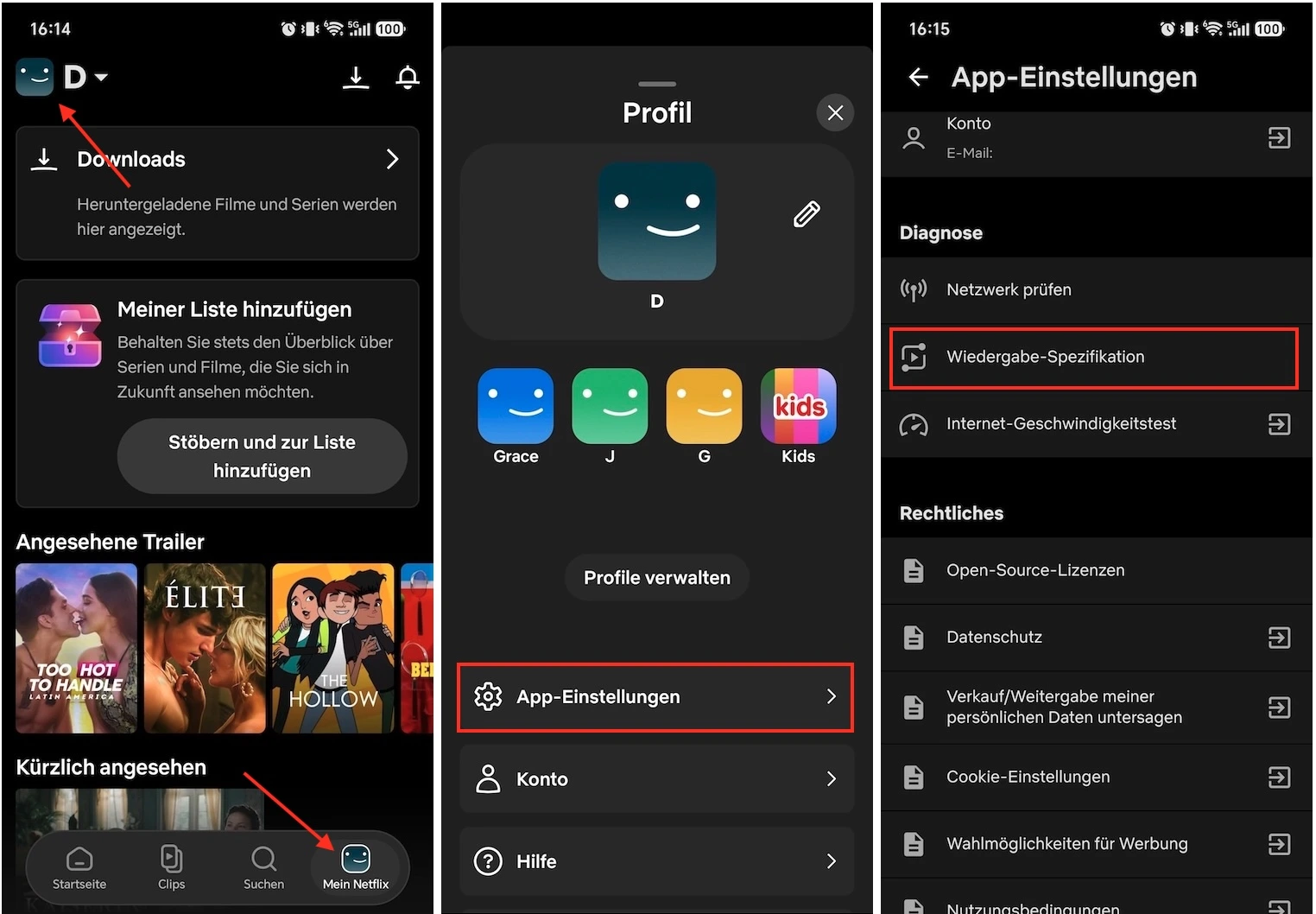 Netflix-Videoqualität auf Android
