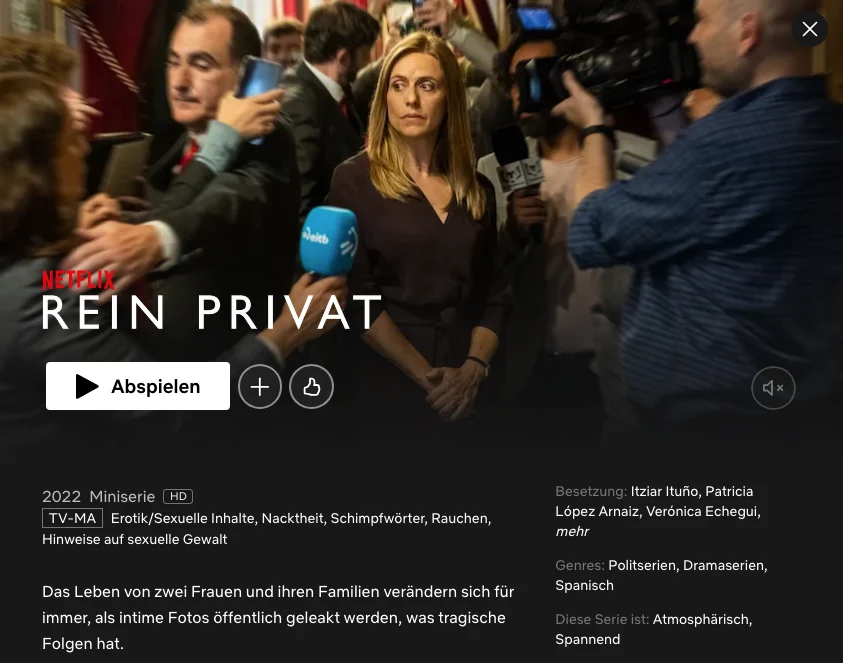 Netflix-Serien auf Spanisch: Intimidad (Rein privat)