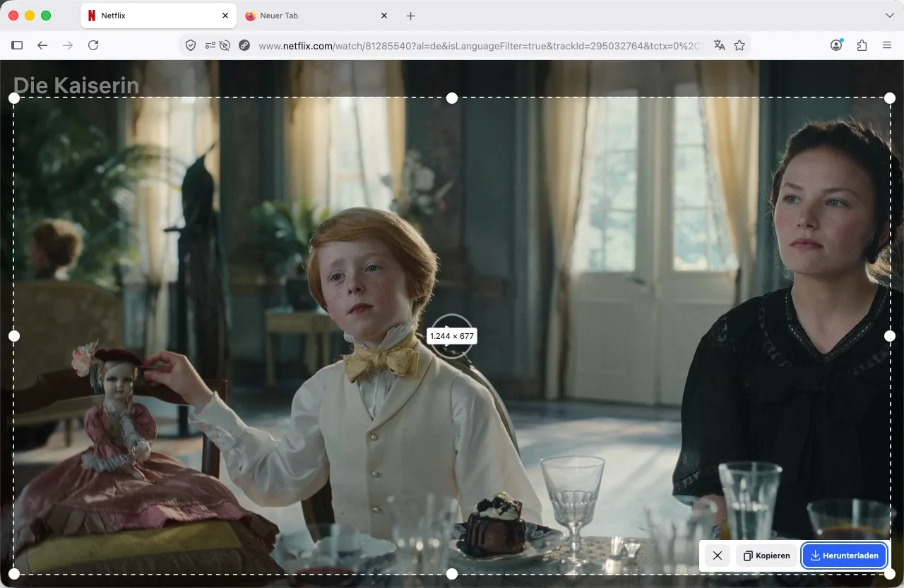 Netflix-Screenshot in Firefox speichern