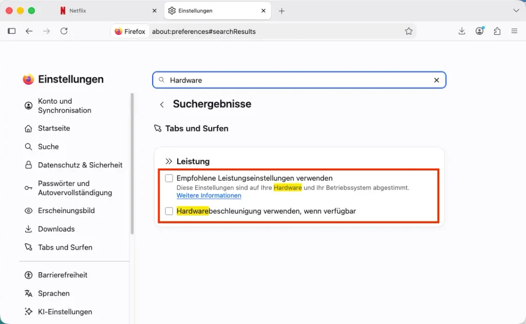 Hardwarebeschleunigung Firefox
