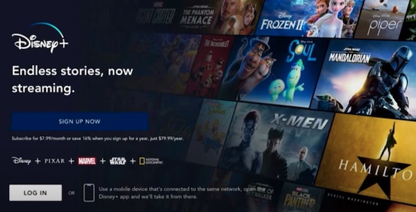 log in to disney plus