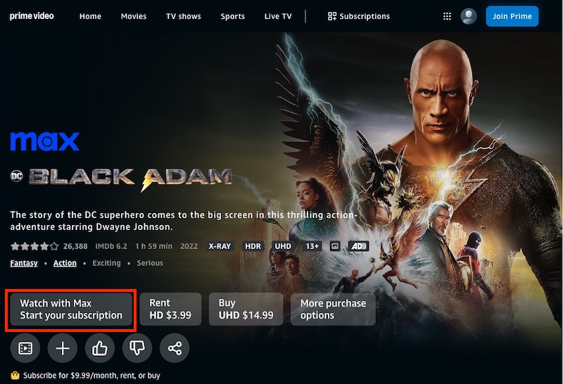 Black Adam Prime Video