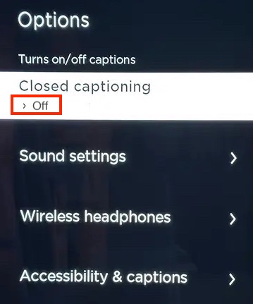 turn off subtitles Roku