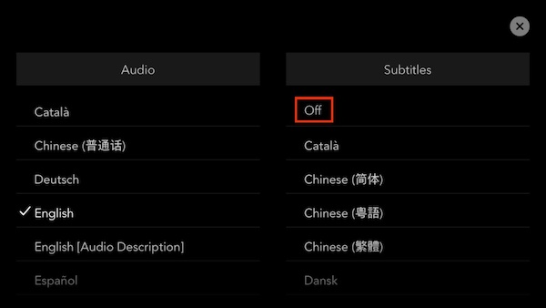 turn off subtitles phone