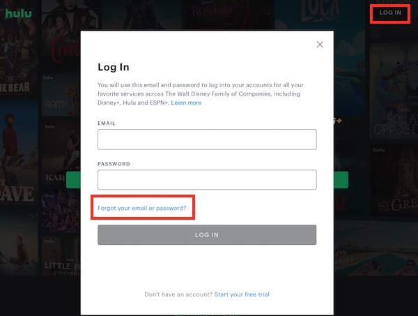Forgot your email or password