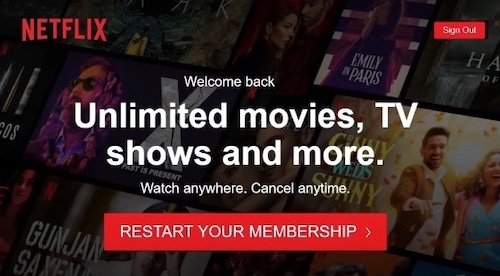 Netflixの会員登録を再開
