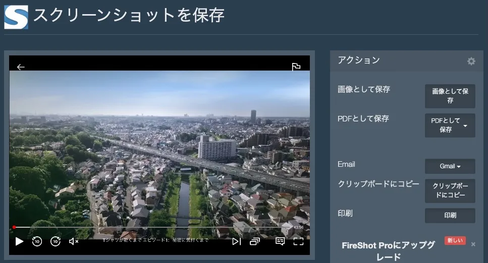 FireShotでNetflixのスクリーンショットを撮る