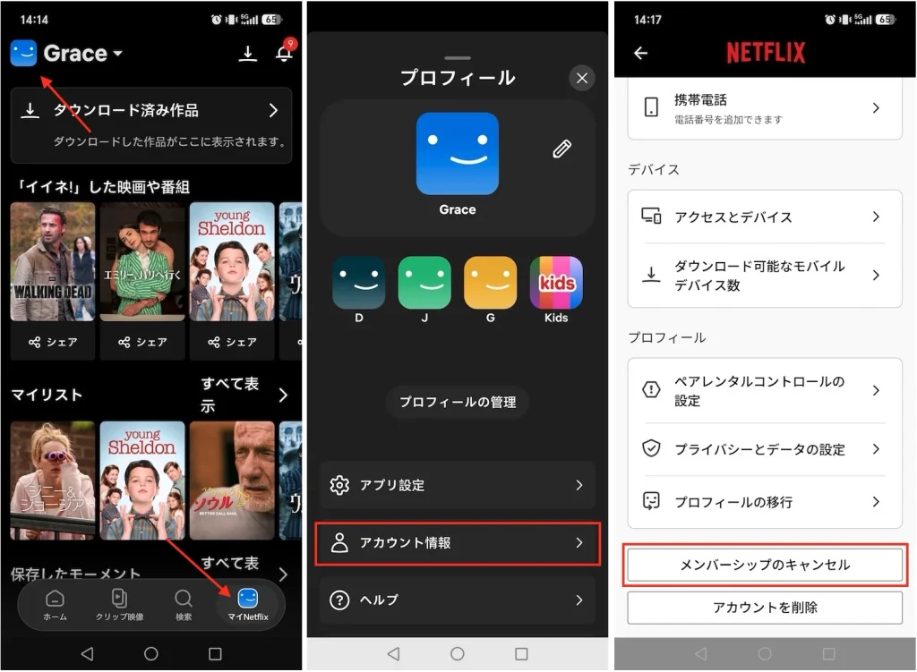 Netflixをキャンセルする