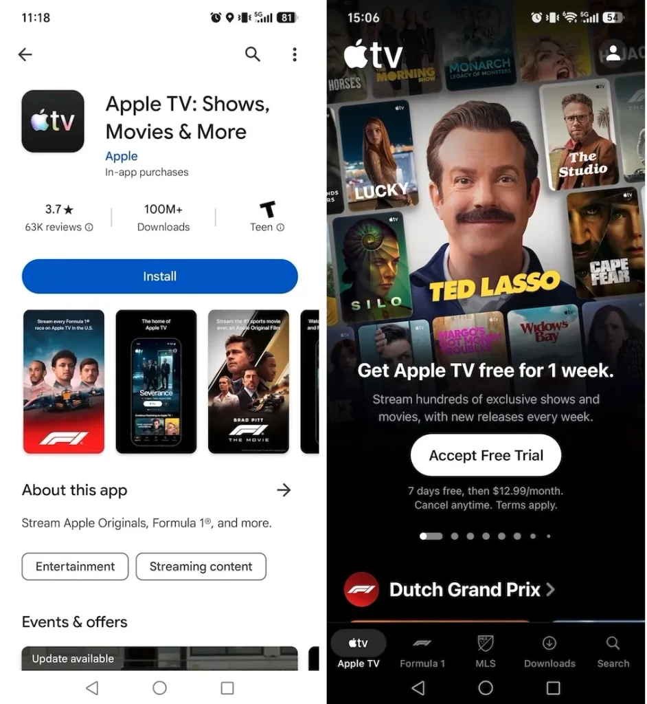 Apple TV Android app