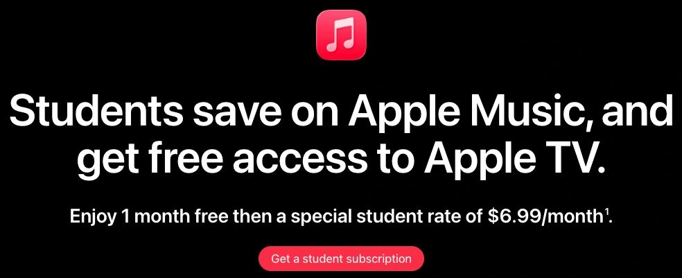 Free Apple TV with Apple Music Student