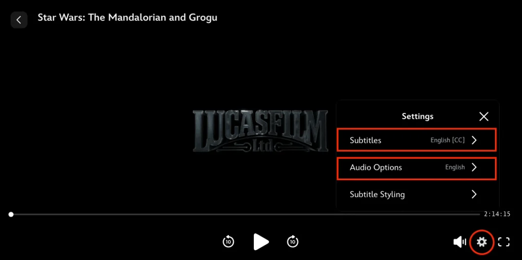 change Disney+ video languages