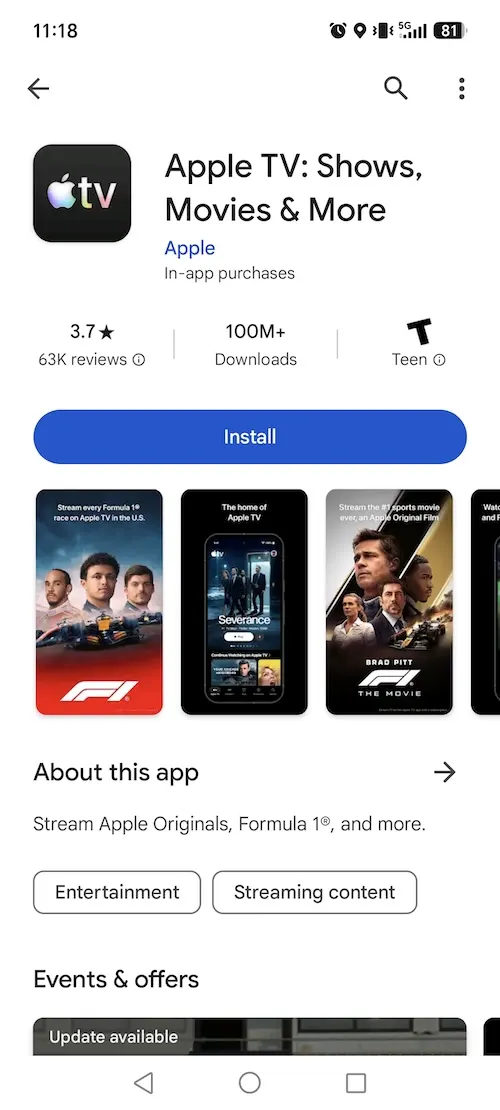 Apple TV Android app