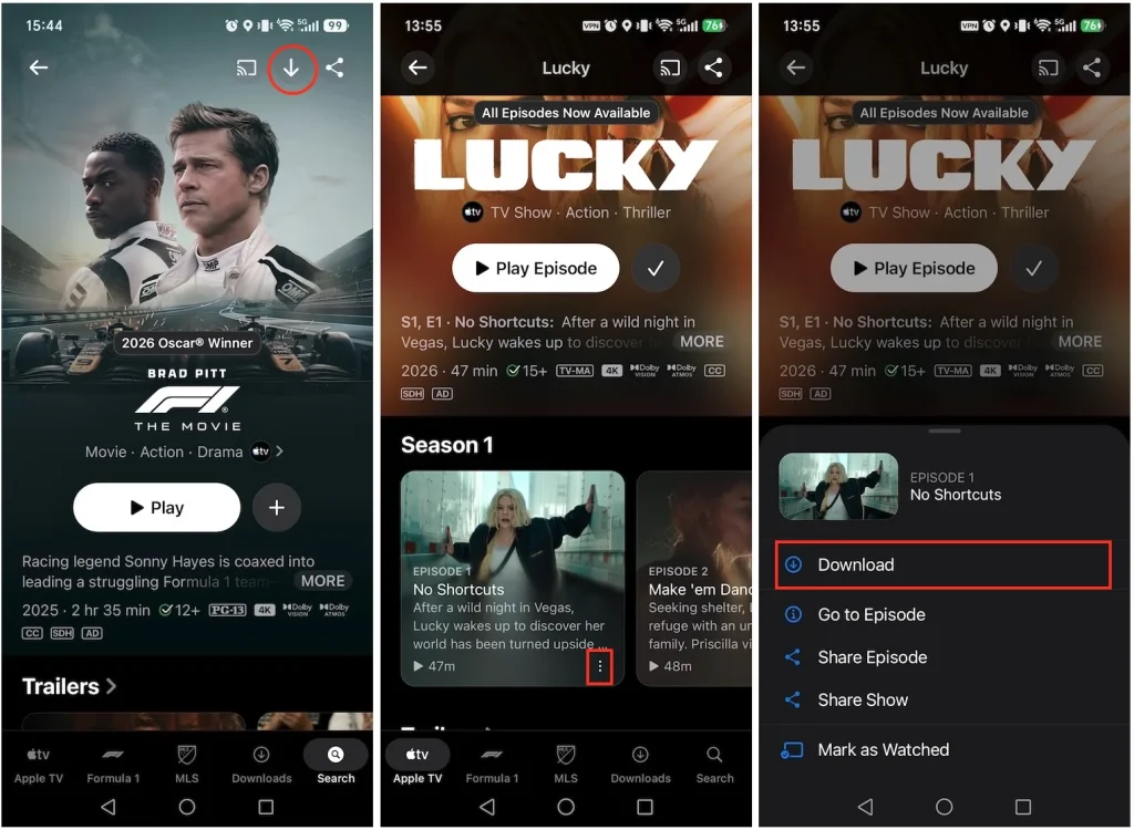 Download Apple TV movies and shows