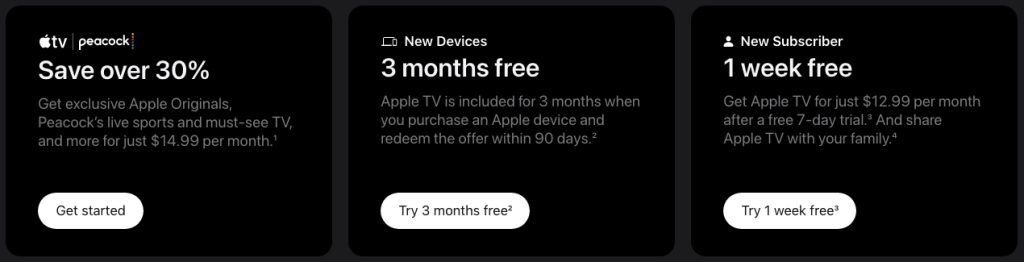 Apple TV price and free trial