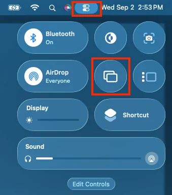 Bildschirmspiegelung auf dem Mac