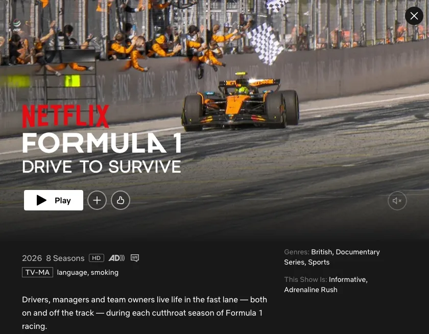 Netflix Documentaries: Formula 1: Drive to Survive