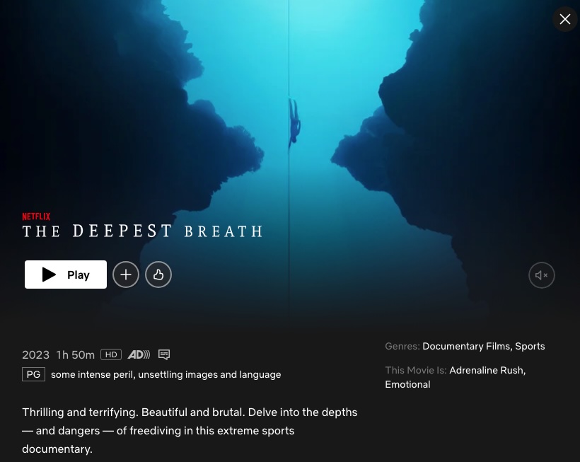 Netflix Documentaries: The Deepest Breath