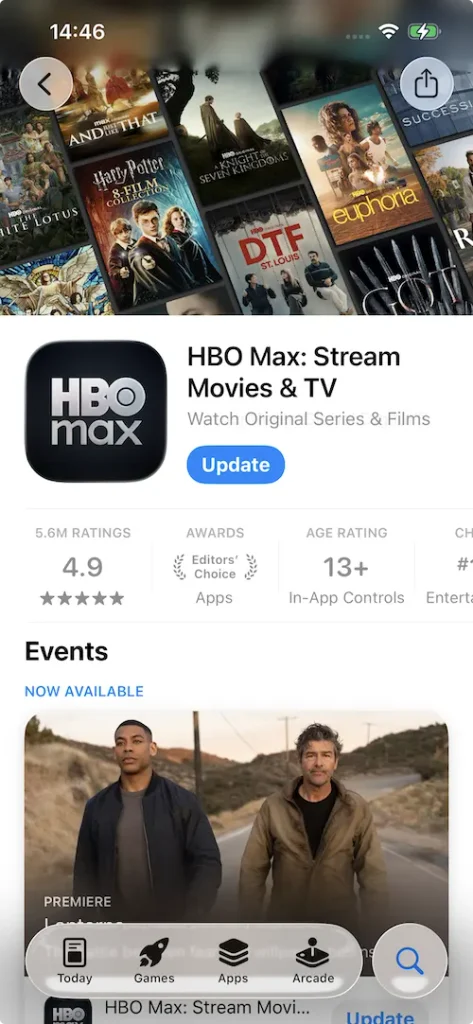 Update the HBO Max app