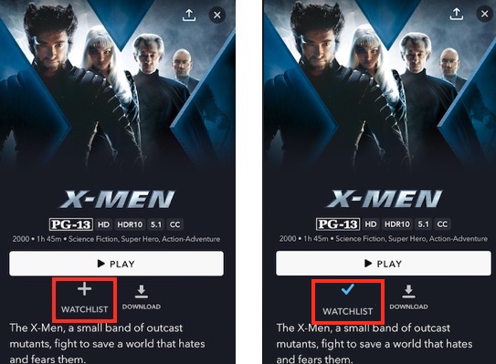 add and remove from watchlist