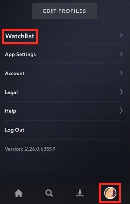 find watchlist mobile