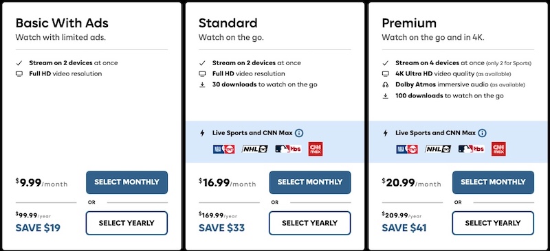 hbo max prices