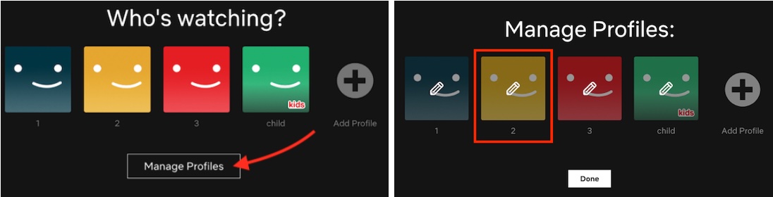 manage netflix profiles
