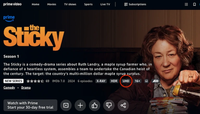 check a title in 4k prime video