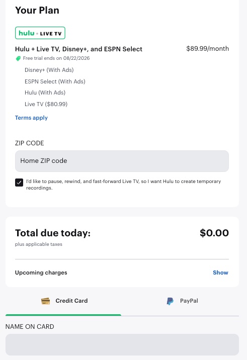 Hulu Live TV free trial