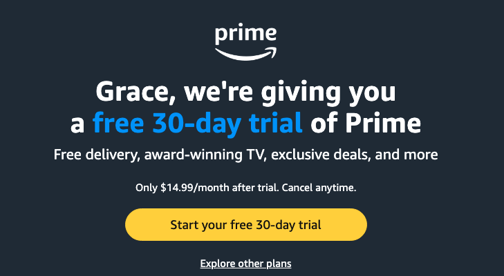 amazon prime free trial