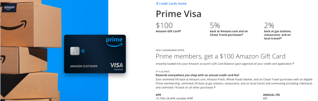 prime visa credit card