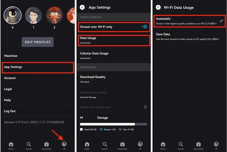 Disney+ quality on mobile